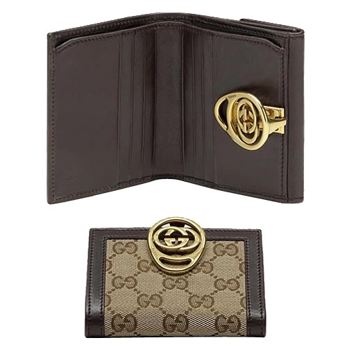 Brun Gucci Volet Français Emboîtement Portefeuille G Détail